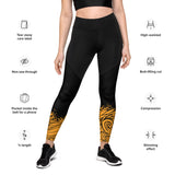 ReInvent | Women's Sports Leggings | Breeze | Black & Gold