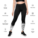 ReInvent | Women's Sports Leggings | Breeze | Black & White