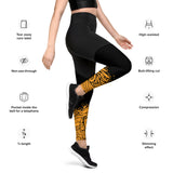 ReInvent | Women's Sports Leggings | Breeze | Black & Gold