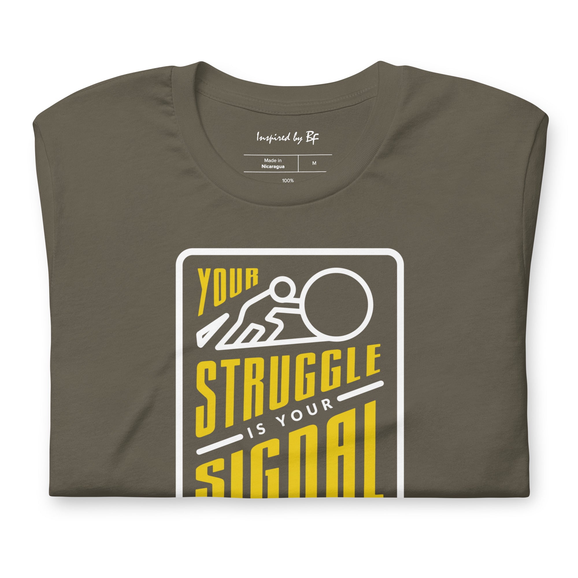 Your Struggle is Your Signal For Change | Short-Sleeve Unisex T-Shirt | Black & Yellow