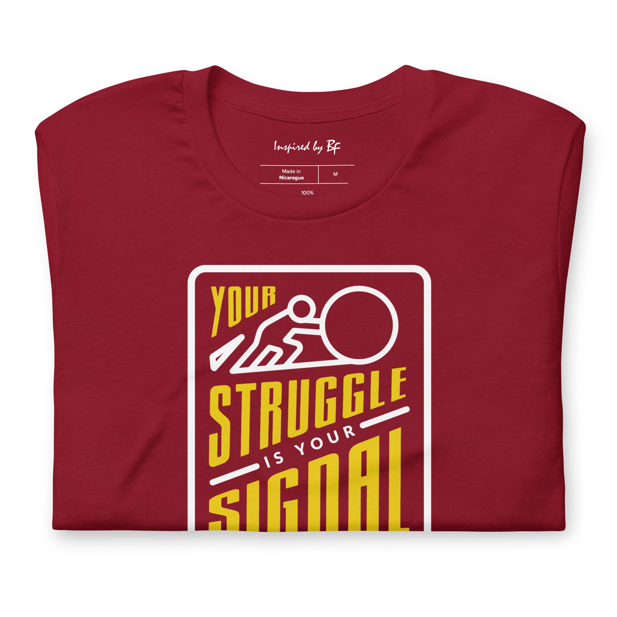 Your Struggle is Your Signal For Change | Short-Sleeve Unisex T-Shirt | Black & Yellow