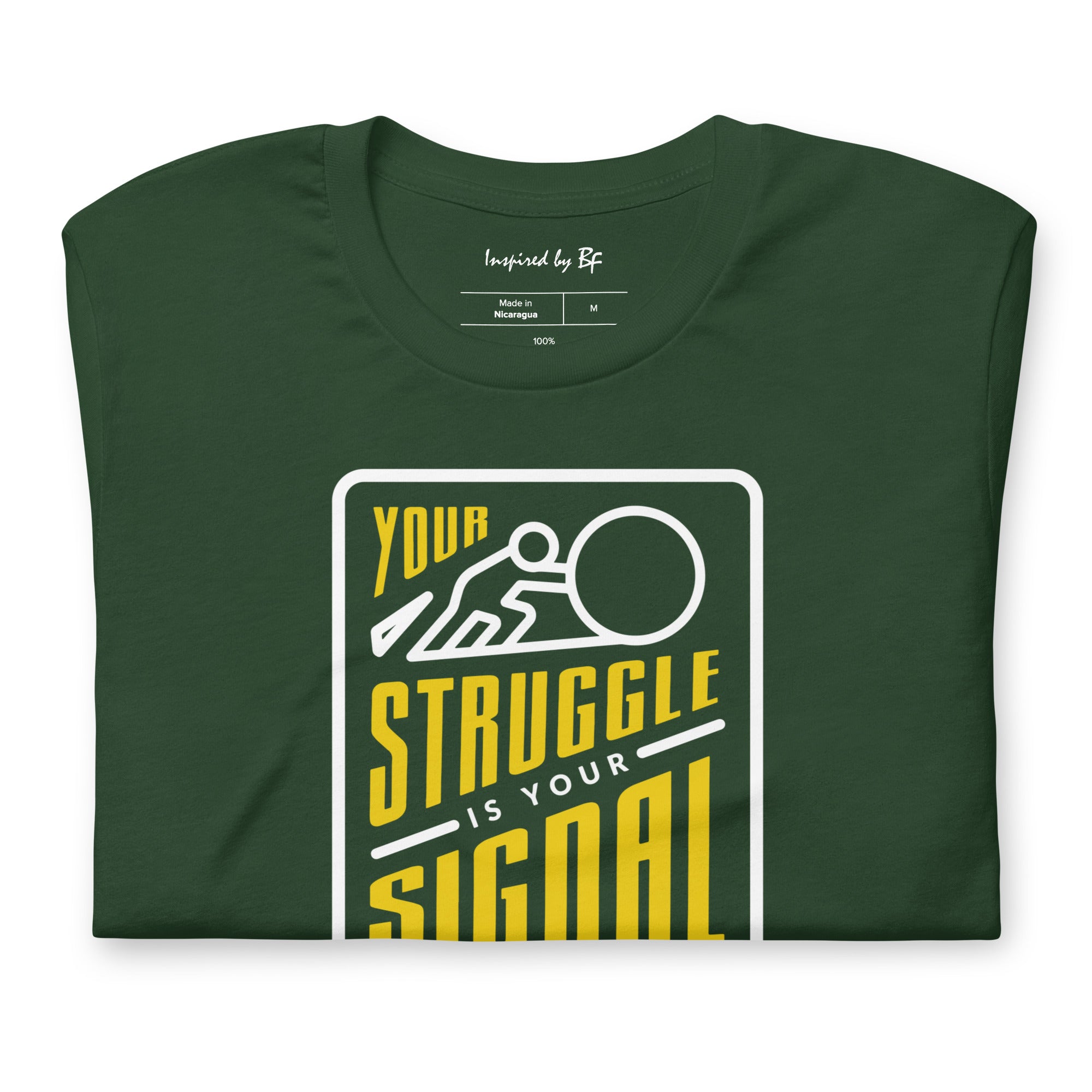 Your Struggle is Your Signal For Change | Short-Sleeve Unisex T-Shirt | Black & Yellow