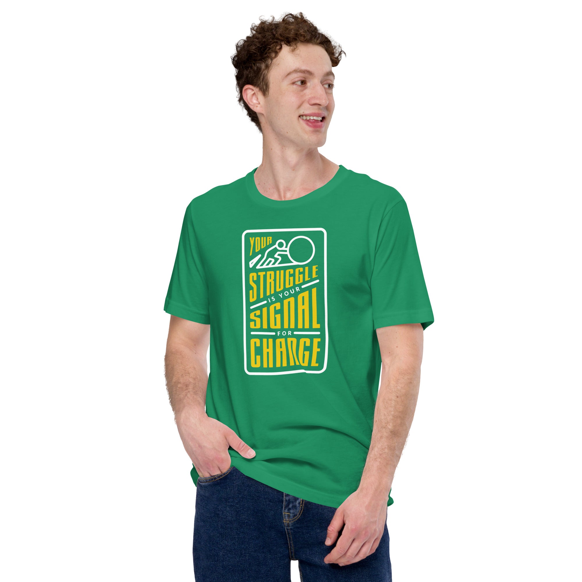 Your Struggle is Your Signal For Change | Short-Sleeve Unisex T-Shirt | Black & Yellow