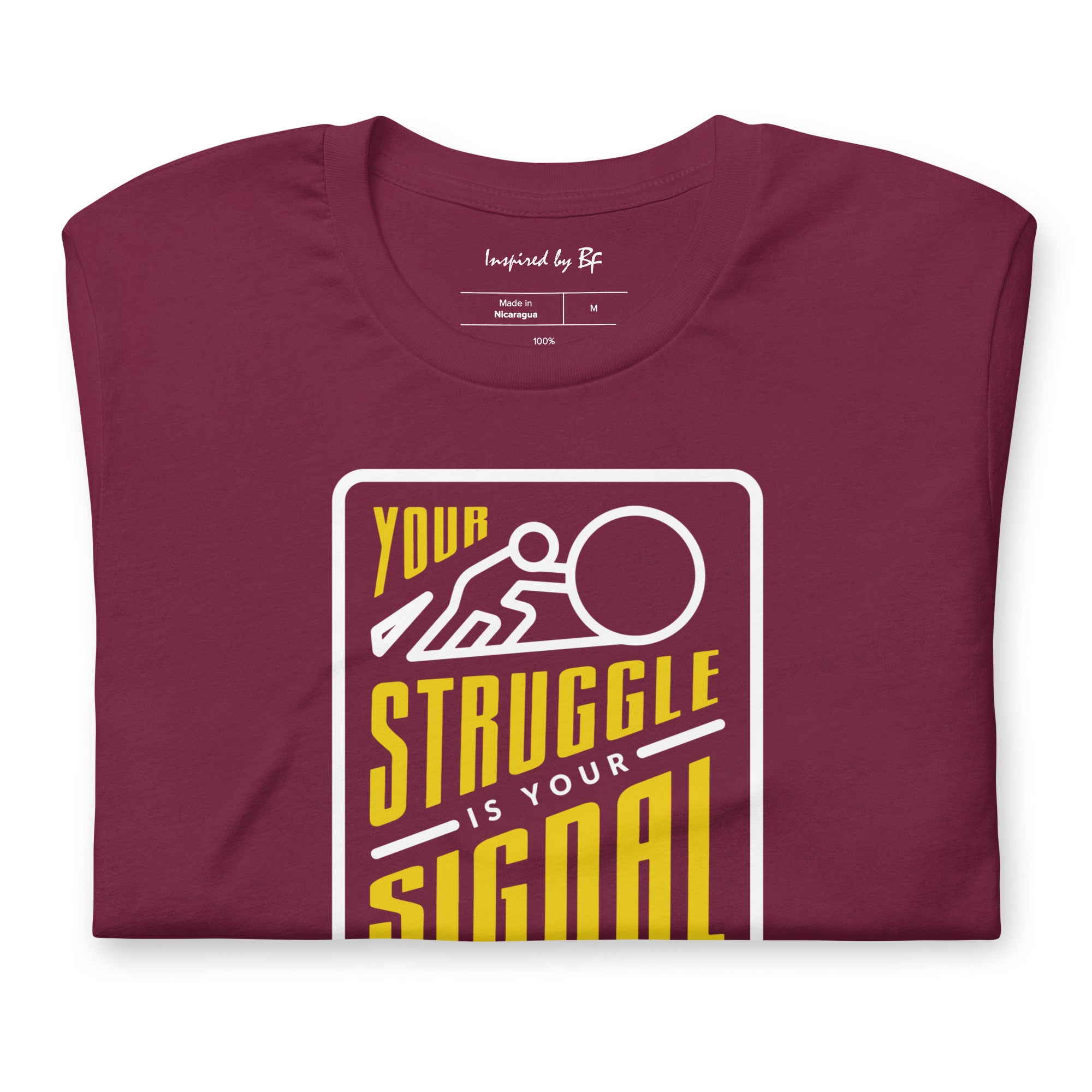 Your Struggle is Your Signal For Change | Short-Sleeve Unisex T-Shirt | Black & Yellow