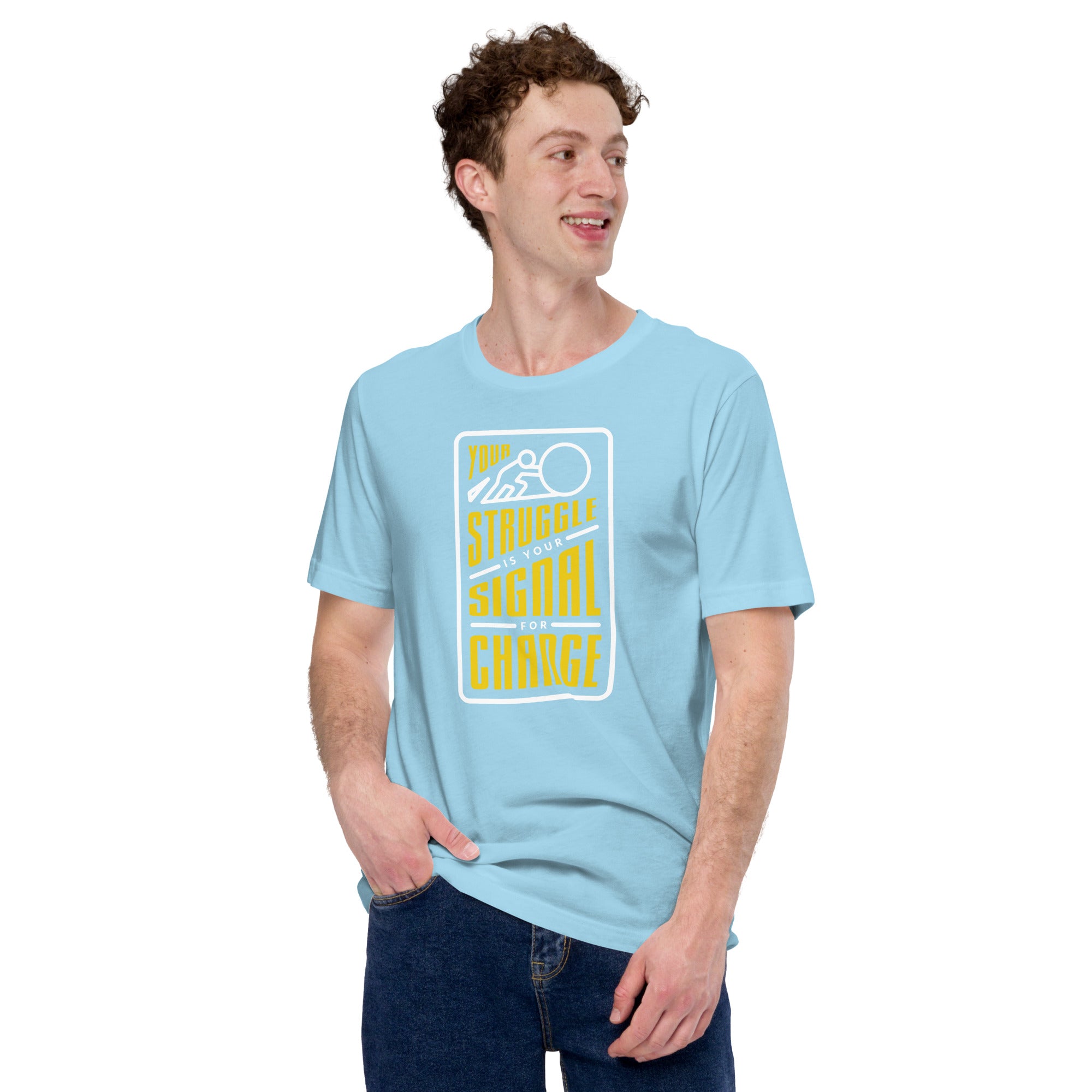 Your Struggle is Your Signal For Change | Short-Sleeve Unisex T-Shirt | Black & Yellow
