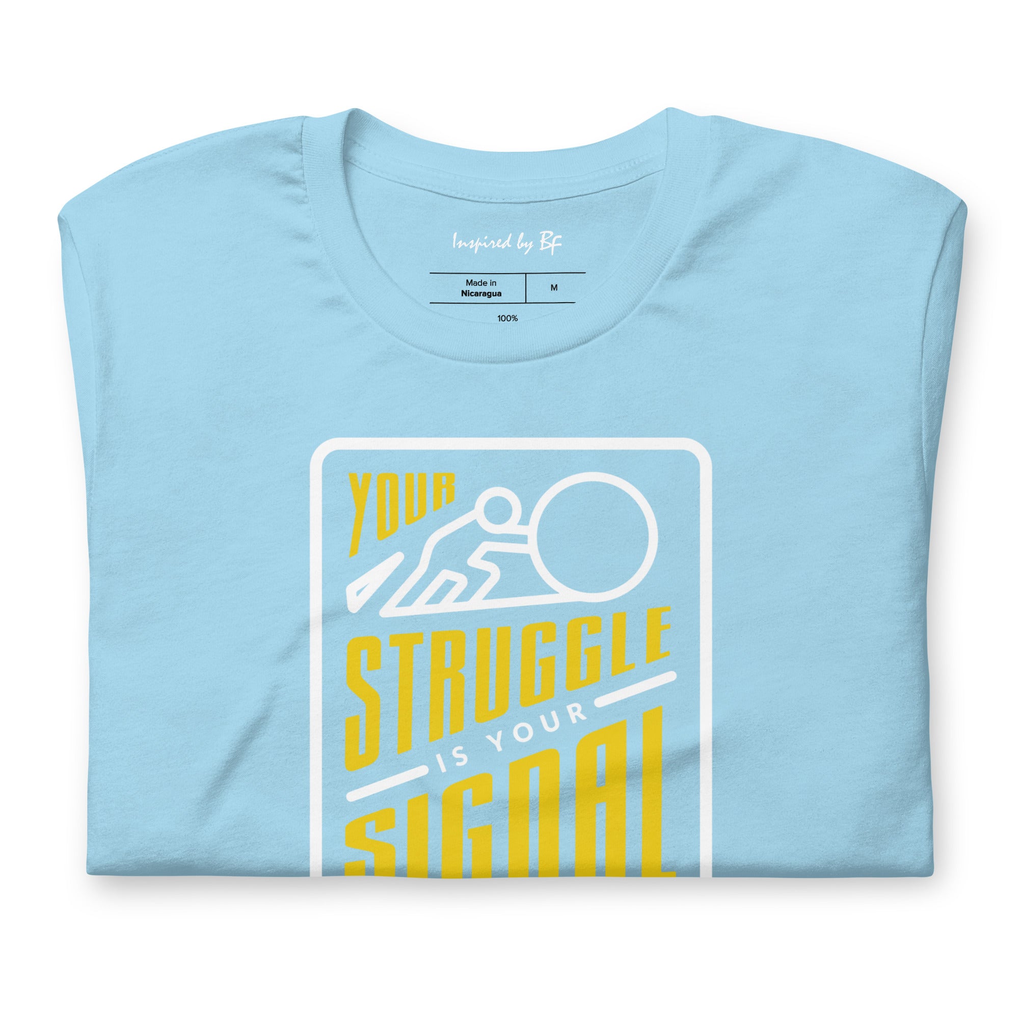 Your Struggle is Your Signal For Change | Short-Sleeve Unisex T-Shirt | Black & Yellow