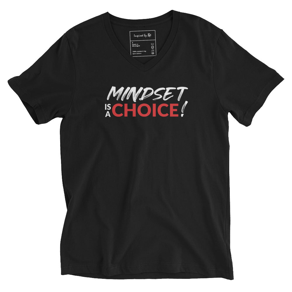 Mindset Is A Choice | Unisex Short Sleeve V-Neck T-Shirt