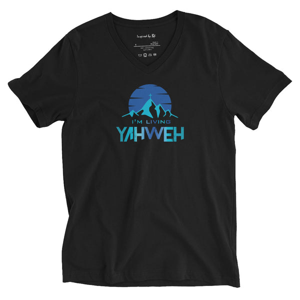 I'm Living Yahweh | Unisex Short Sleeve V-Neck T-Shirt | Sapphire