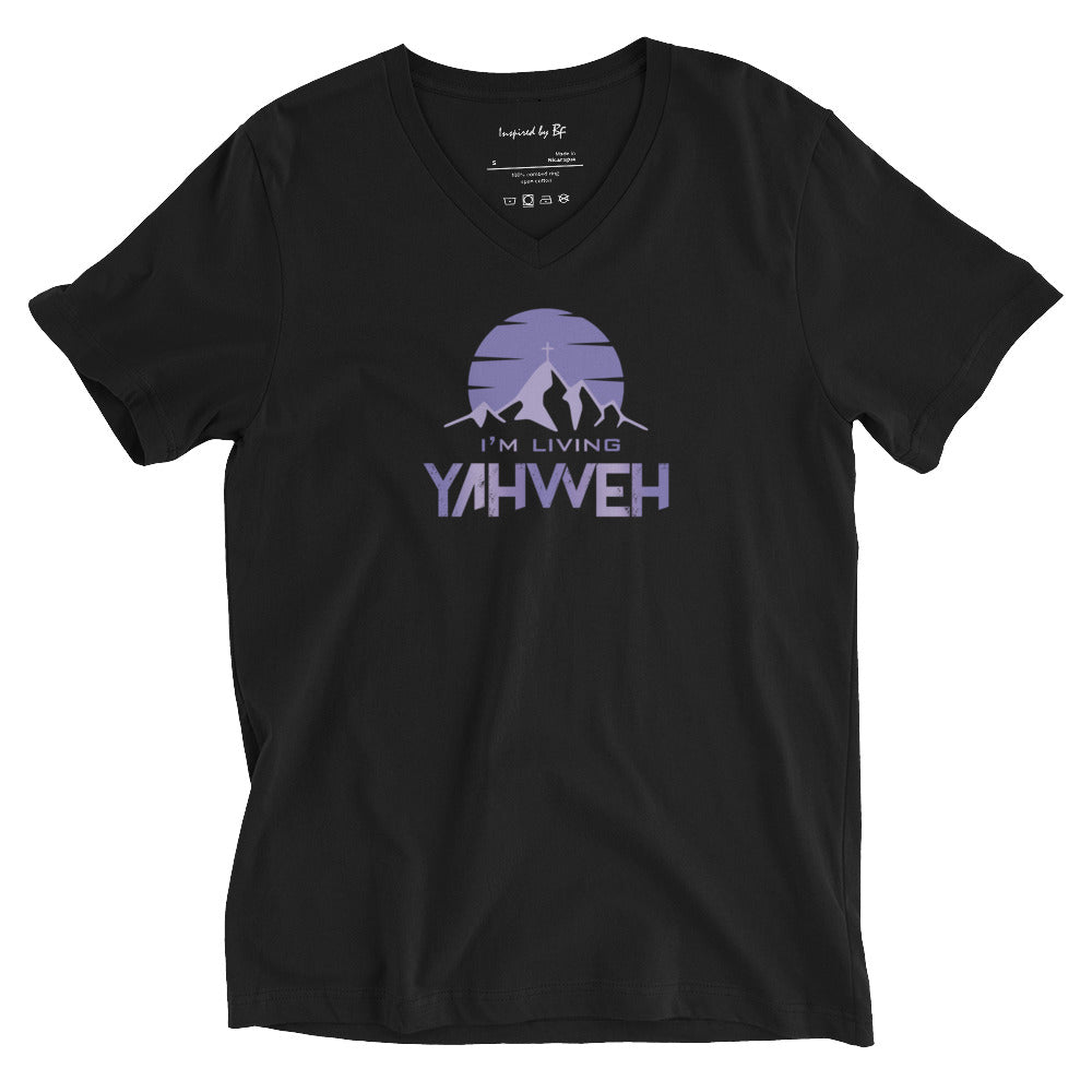 I'm Living Yahweh | Unisex Short Sleeve V-Neck T-Shirt | Amethyst
