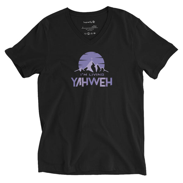 I'm Living Yahweh | Unisex Short Sleeve V-Neck T-Shirt | Amethyst