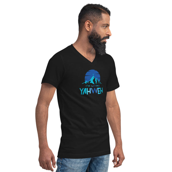 I'm Living Yahweh | Unisex Short Sleeve V-Neck T-Shirt | Sapphire