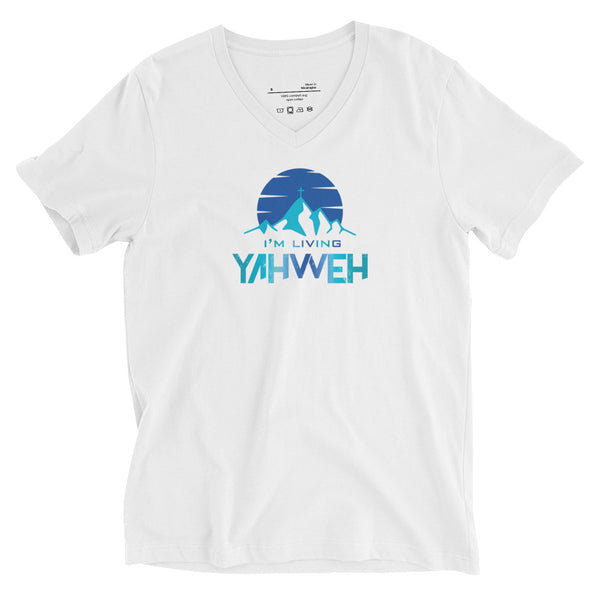 I'm Living Yahweh | Unisex Short Sleeve V-Neck T-Shirt | Sapphire