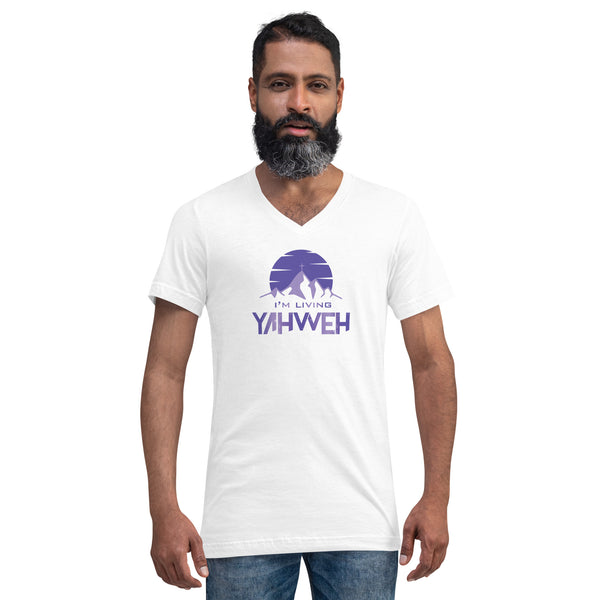 I'm Living Yahweh | Unisex Short Sleeve V-Neck T-Shirt | Amethyst