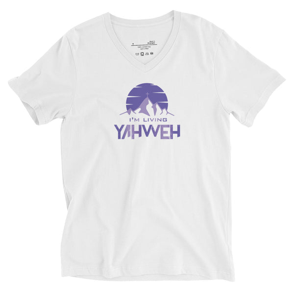 I'm Living Yahweh | Unisex Short Sleeve V-Neck T-Shirt | Amethyst