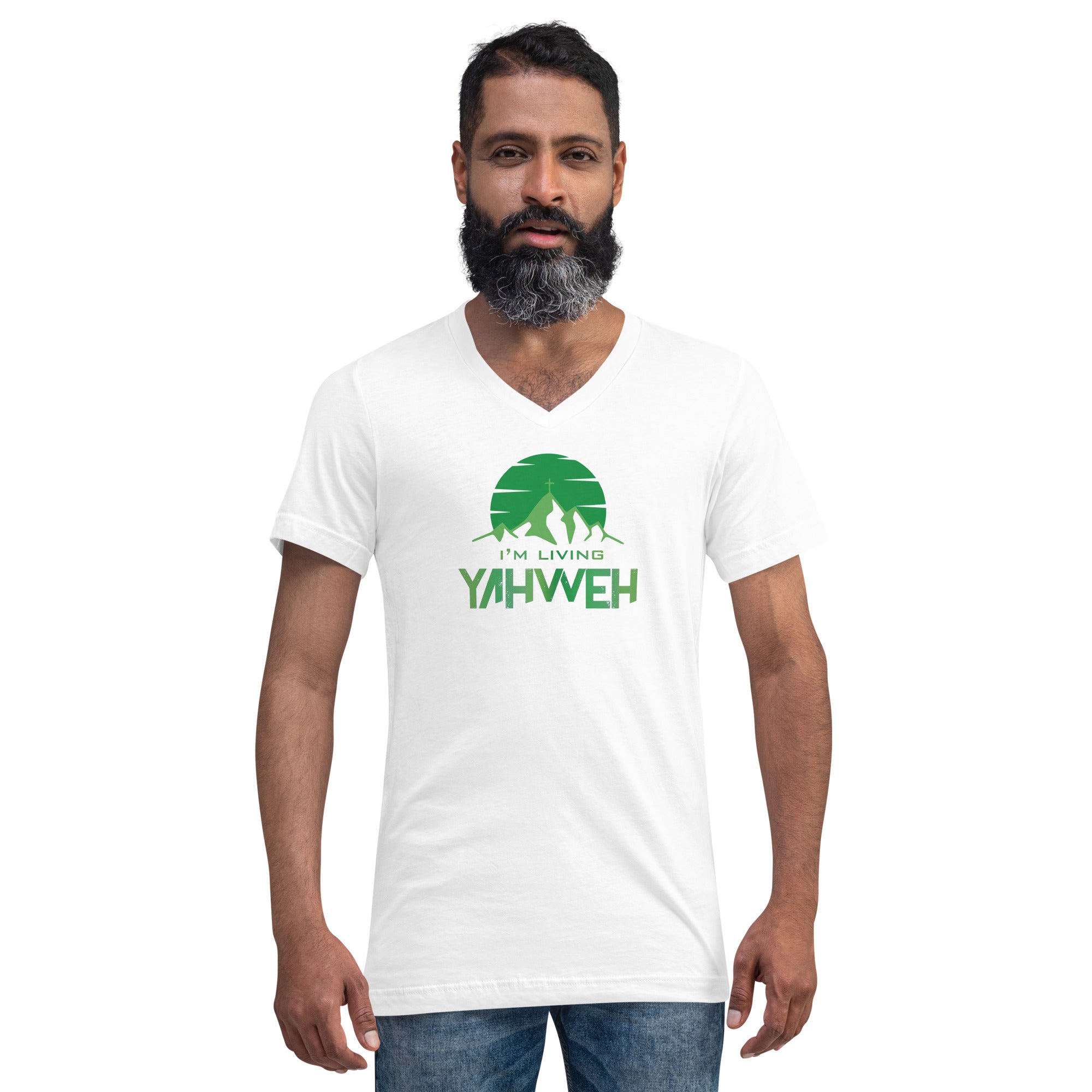 I'm Living Yahweh | Unisex Short Sleeve V-Neck T-Shirt | Emerald