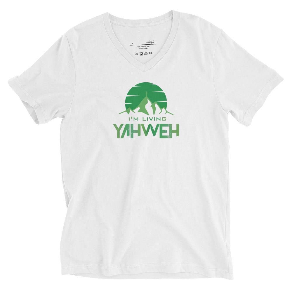 I'm Living Yahweh | Unisex Short Sleeve V-Neck T-Shirt | Emerald