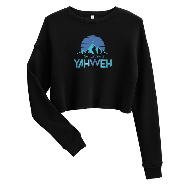 I'm Living Yahweh | Crop Sweatshirt | Sapphire