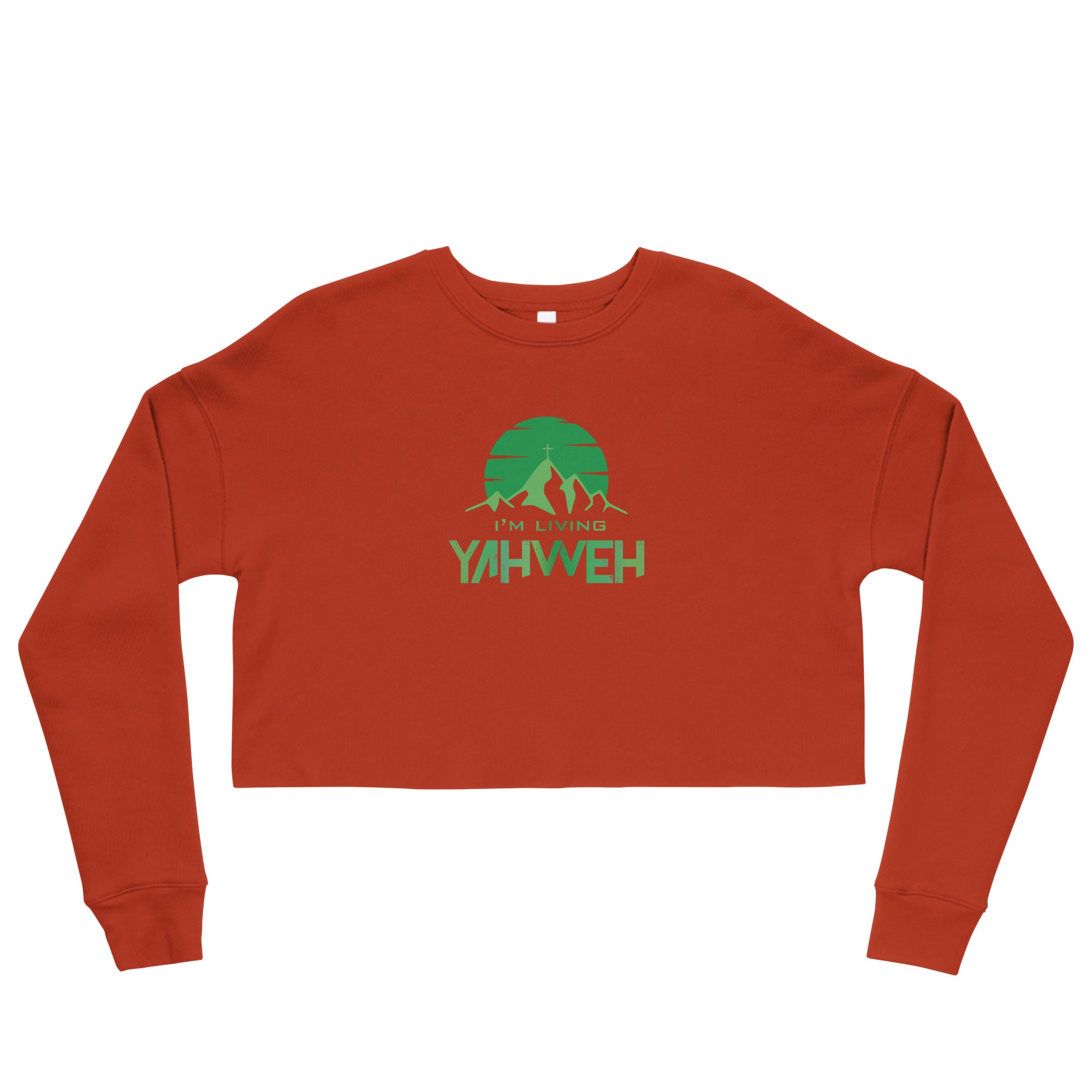 I'm Living Yahweh | Crop Sweatshirt | Emerald