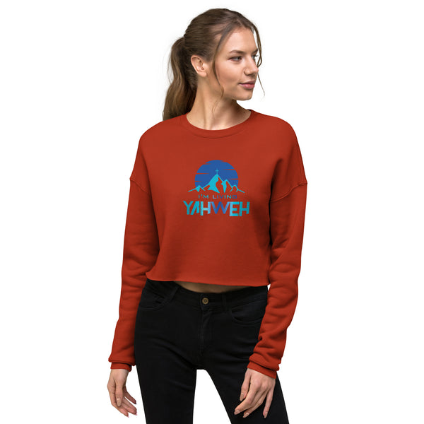 I'm Living Yahweh | Crop Sweatshirt | Sapphire