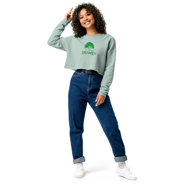 I'm Living Yahweh | Crop Sweatshirt | Emerald