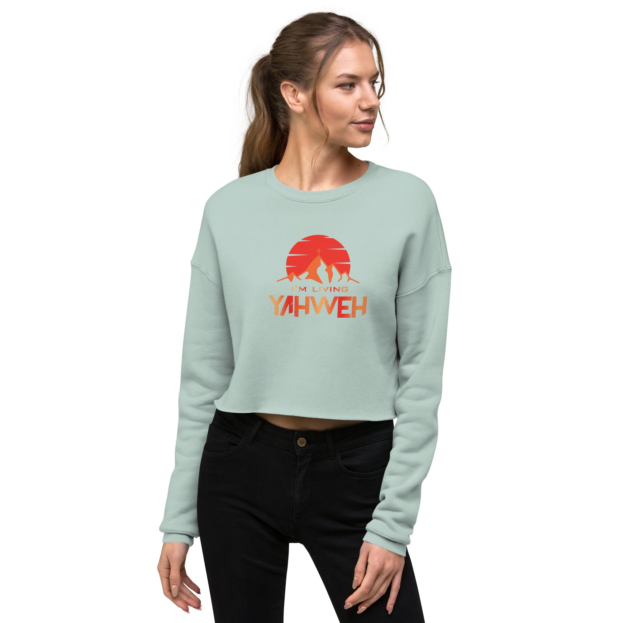 I'm Living Yahweh | Crop Sweatshirt | Ruby