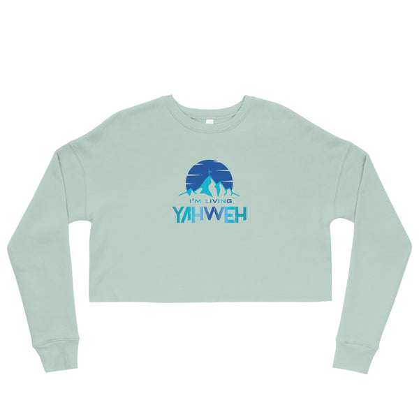 I'm Living Yahweh | Crop Sweatshirt | Sapphire