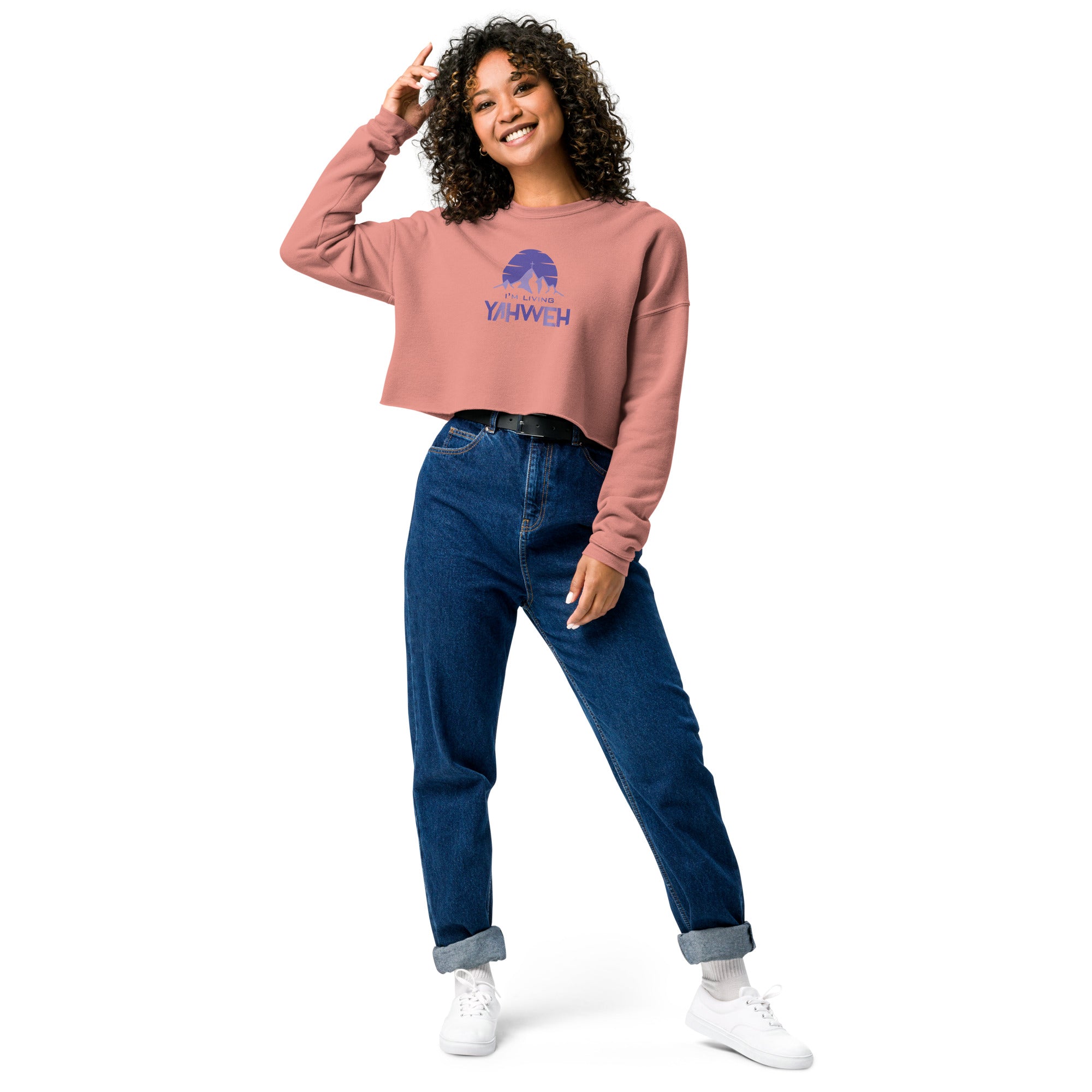 I'm Living Yahweh | Crop Sweatshirt | Amethyst