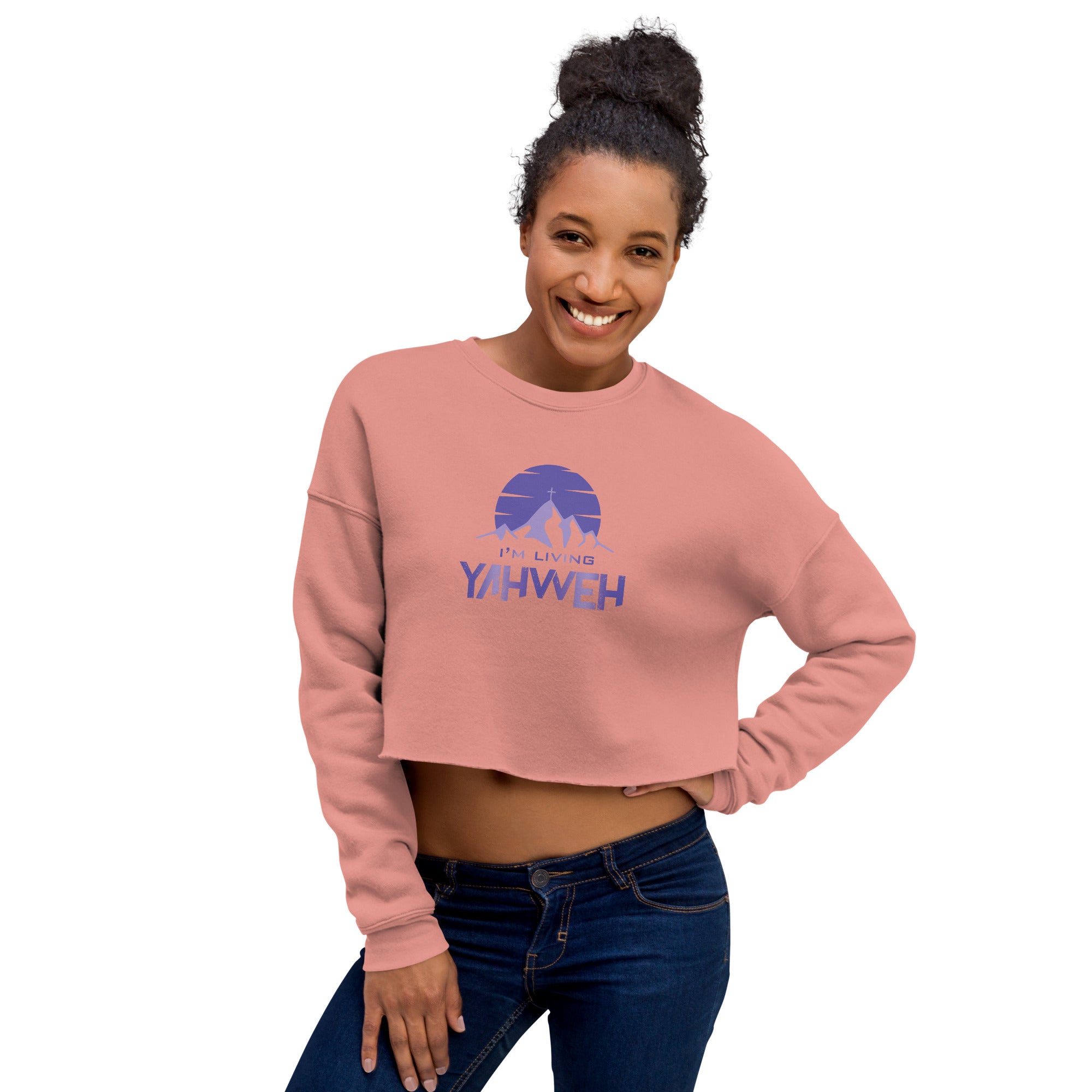 I'm Living Yahweh | Crop Sweatshirt | Amethyst
