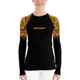 ReInvent | Women's Rash Guard | Breeze | Black & Gold