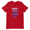 Belief + Trust + Action = Faith | Short-Sleeve Unisex T-Shirt